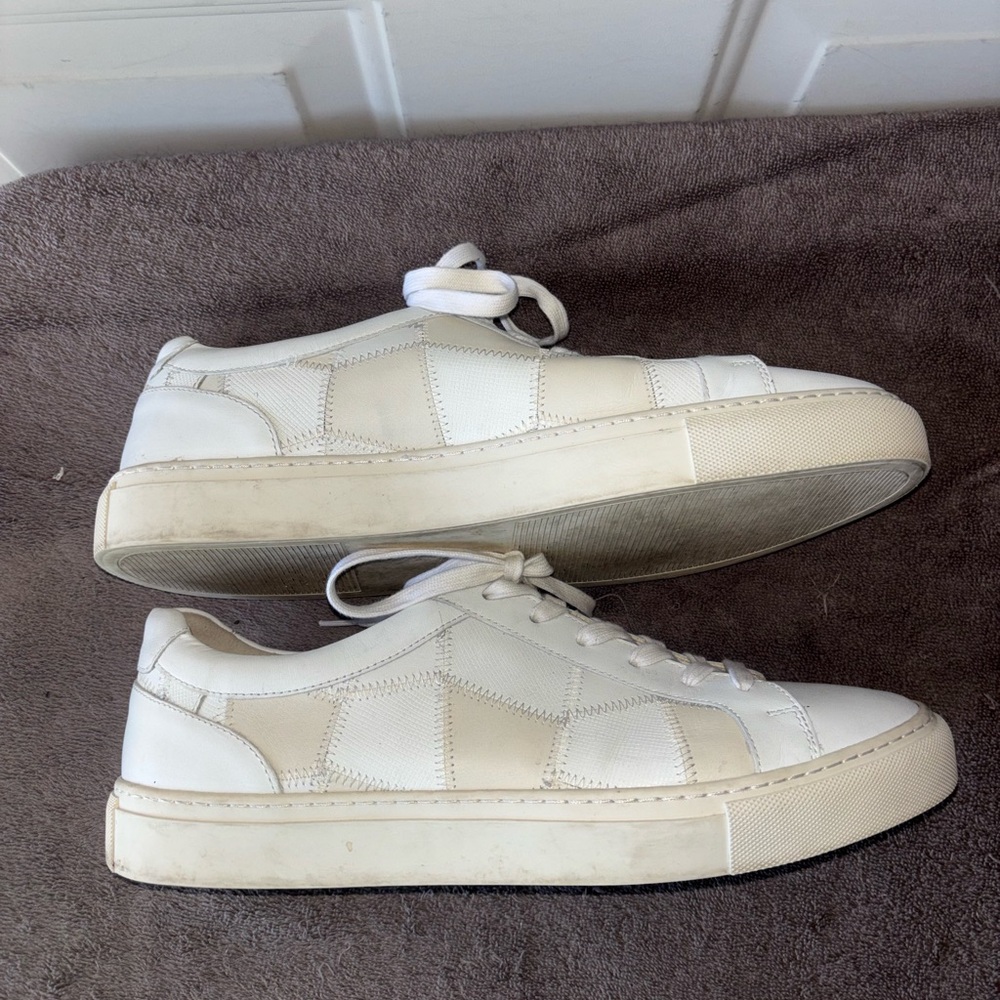 Moral Code White/Shale Patchwork Leather Sneakers… - image 3